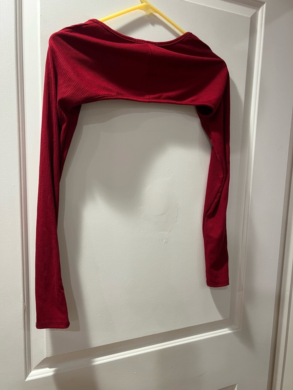 Timing Red Ribbed Cropped Bolero - Picture 2 of 3